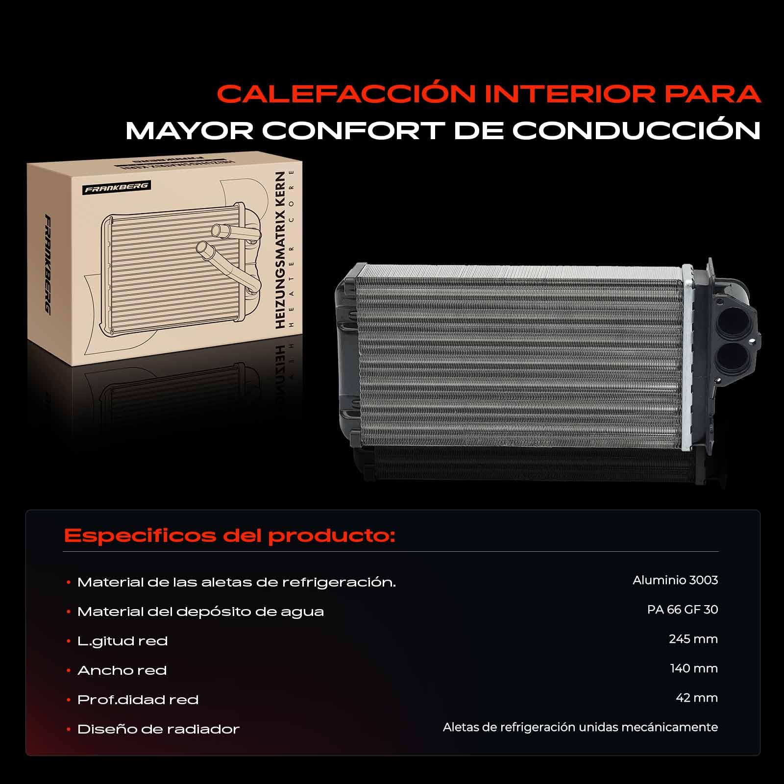 Frankberg Intercambiador de calor para calefacción interior 6448G3 | Compatible con: Xsara Picasso N68, Sedán 206, 206 Furgoneta, 206 CC 2D, 206 SO 2E/K, 206+ 2L 2M, 206 Hatchback 2A/C