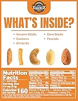 Vista 9 de Southern Style Nuts Cheesy Cheddar Hunter Mix, 20 onzas, cacahuetes, palitos de sésamo, palitos de maíz, almendras y anacardos