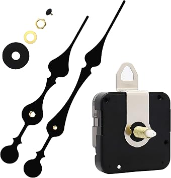 TIKROUND Youngtown12888 23mm Shaft Clock Movement with 2 Spade Hands to Fit Dials up to 40 cm15.7 Inches in Diameter.