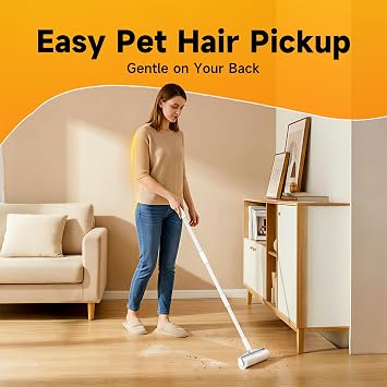 Extra Large Lint Roller for Pet Hair, 9.44-Inch Wide, 400 Sheets | Extendable Handle, 3 Refills & Dust Cover for Floors, Carpet & Couch