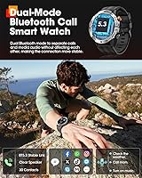 Vista 5 de Relojes inteligentes para hombres, reloj inteligente militar con llamadas Bluetooth, rastreador de actividad física impermeable con frecuencia