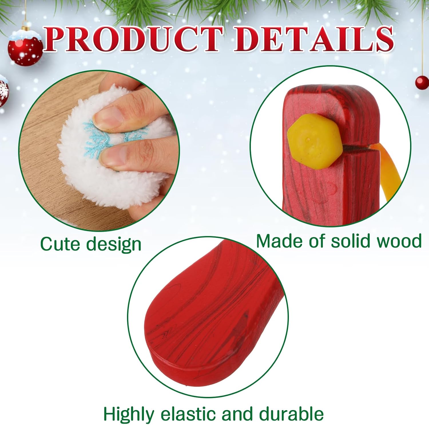 Soulchen 26 Pcs Snowball Battle Snowball Fight Set Include 24 Plush Snow Fight Balls & 2 Wooden Slingshot Christmas & Winter Holiday Realistic Fake Snow Play