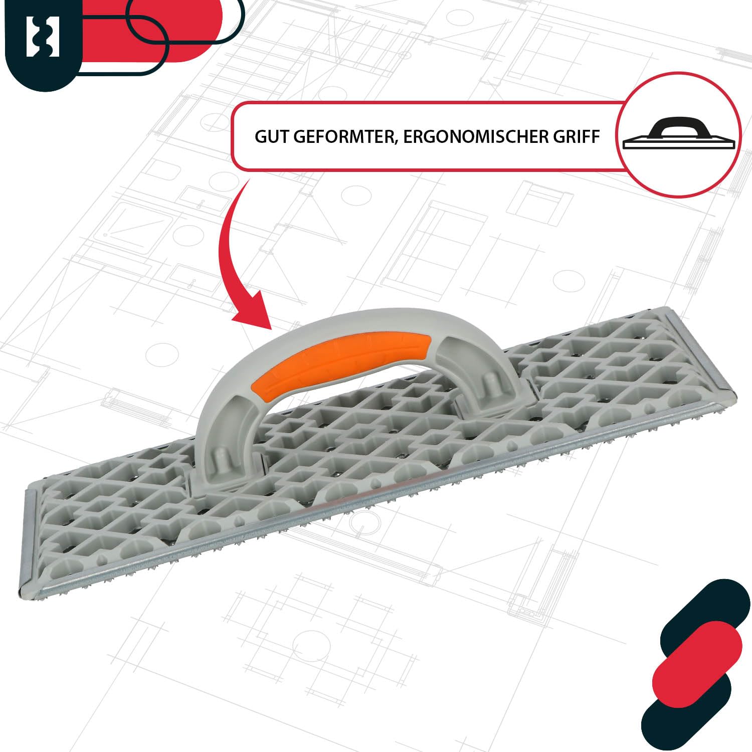 Frattazo Raspa per Levigare Polistirolo 375x155mm per Edifici