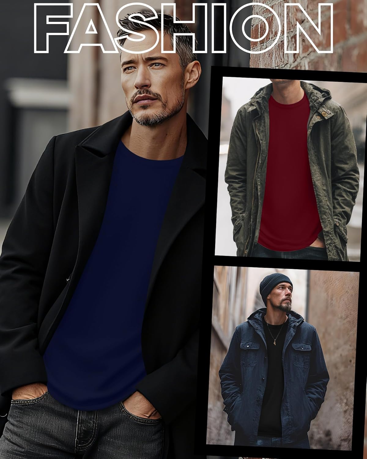 3 Pack Mens Long Sleeve Shirts Crew Neck Thermal T-Shirt Thick Pullover Basic Tops Casual Comfortable Sweatshirt - Image 3