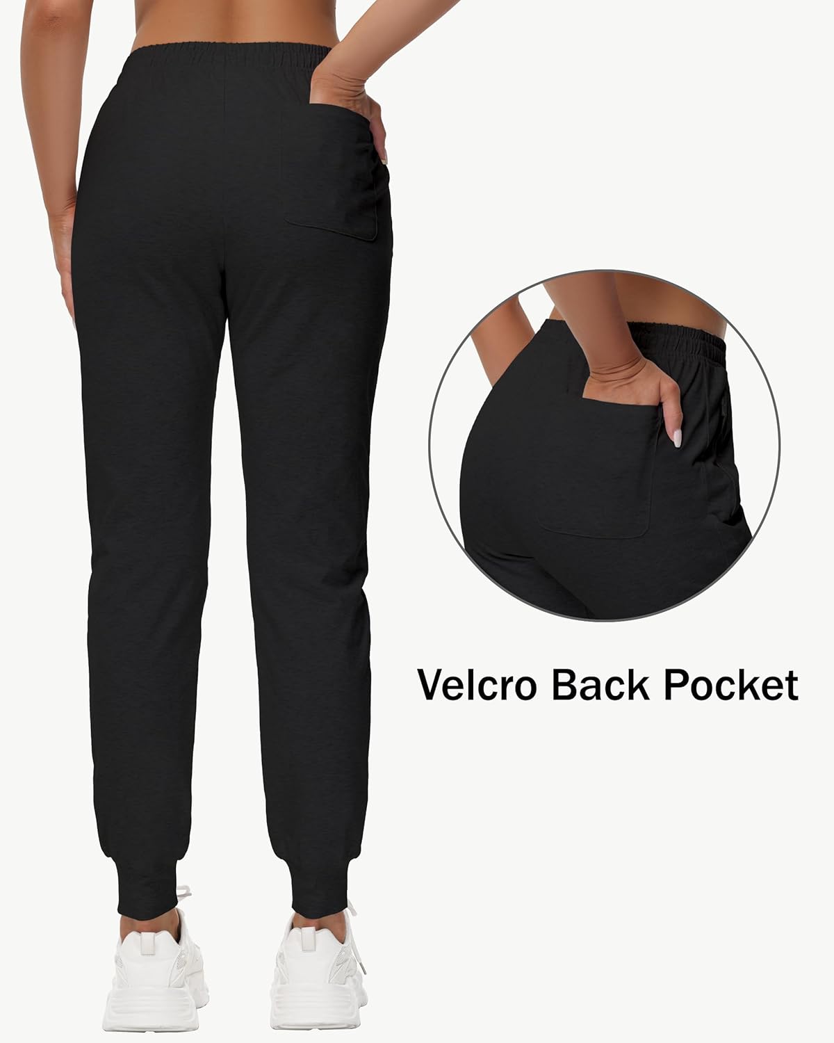 29"/32"/34" Inseam Women's Tall Sweatpants Cotton Joggers with Zipper Pockets Lounge Sweat Running Yoga Gym Pants - Image 2