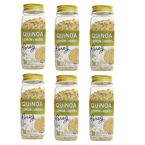Pereg Limón y hierbas Quinoa – (10.58 onzas x 6 unidades) – Superalimento de grano de quinua – rico en proteínas, fibras y hierro – Alternativa de