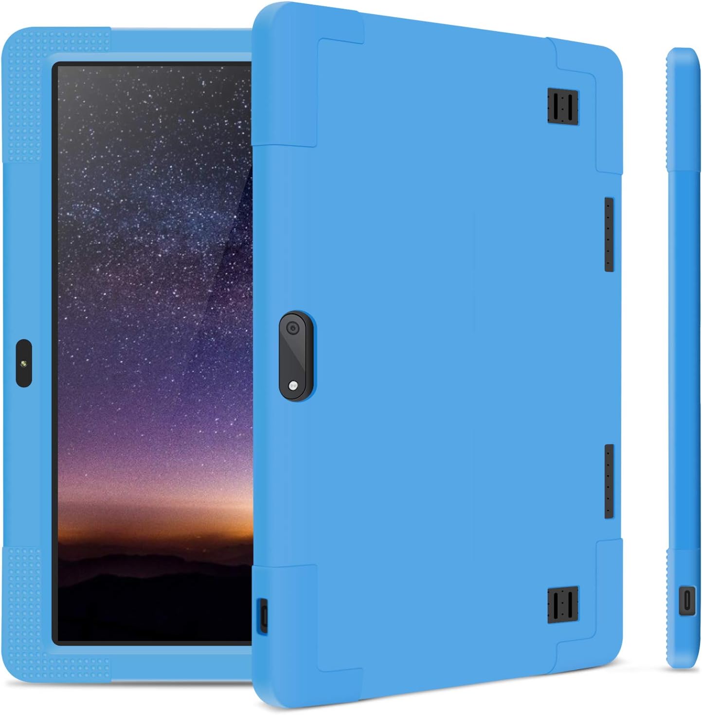 DETUOSI Silicone Case Compatible with Dragon Touch K10, Soft Protective Tablet Cover for Yuntab K107/K17, ZONKO K105, Wecool 10.1", YELLYOUTH 10.1, Lectrus 10, Victbing 10, Hoozo 10, Winsing 10 Tablet