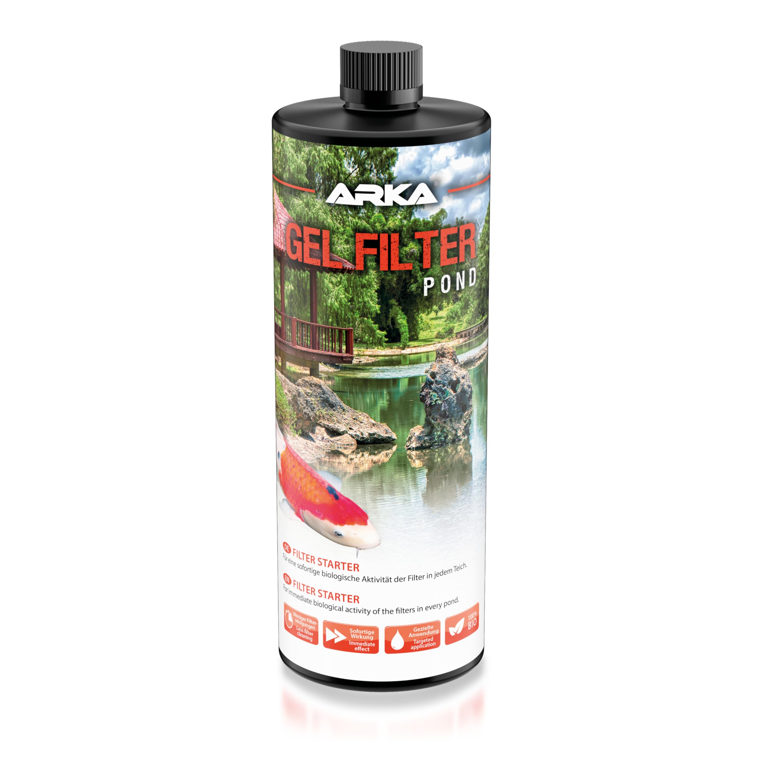 ARKA - Pond Gel Filter - Filter Starter Bacteria for Instant & Improved Biological Activity of Filters and Filter Media in Any Pond (946 ml)