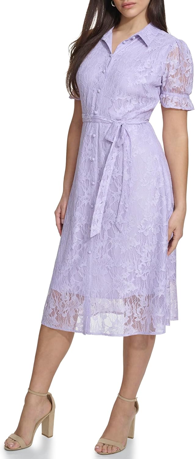 Kensie Women's Floral Lace Faux Wrap Midi Dress - Image 2