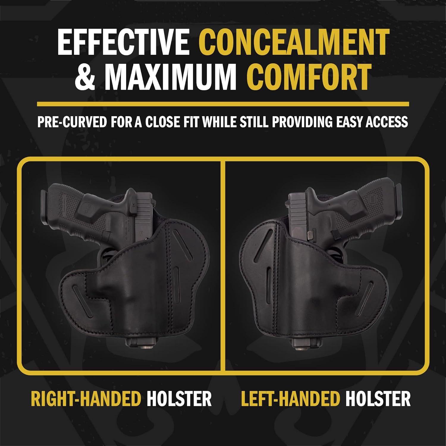 Relentless Tactical The Ultimate 3 Slot OWB Leather Gun Belt Holster - Fits S&W Shield/Glock/Springfield XD