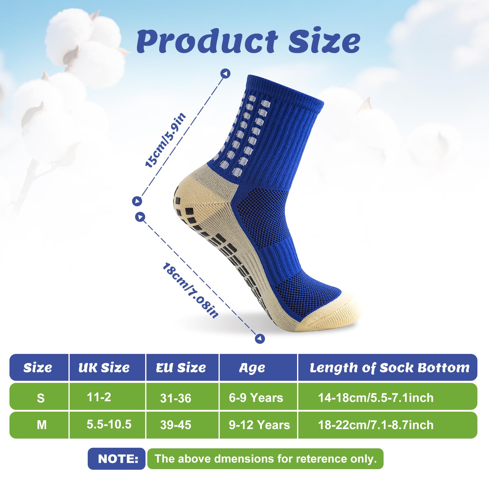 Okdance Grip Football Socks 3 Pairs Grip Soccer Socks for Kids Boy Anti Slip Athletic Socks Non Slip Pads for Basketball Baseball Football Sports Sock, MIX, 6-9 Years 3