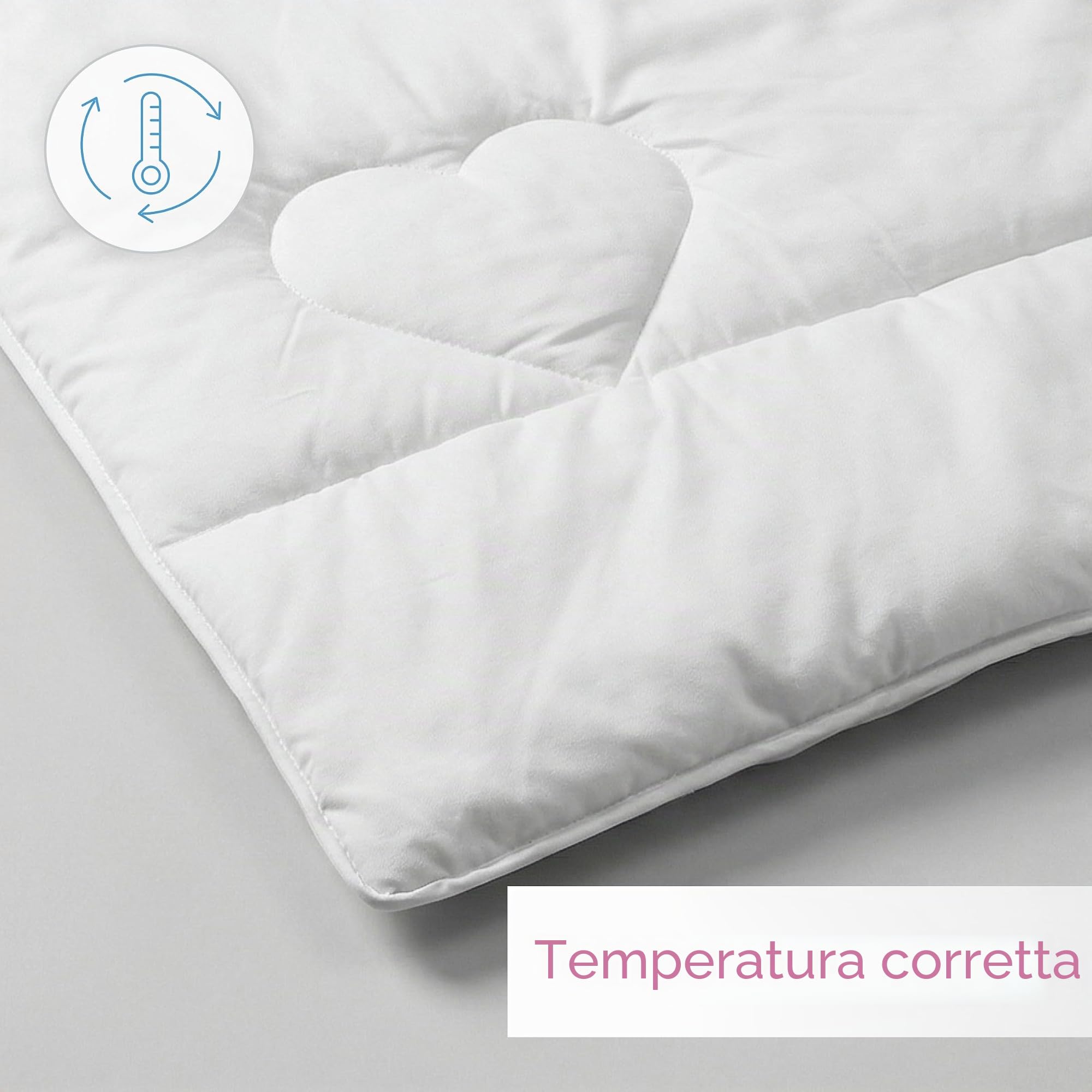 Baby Comfort Anti Allergia Bambino Piumino e Cuscino Set 120x90 per Culla (12 mesi+)