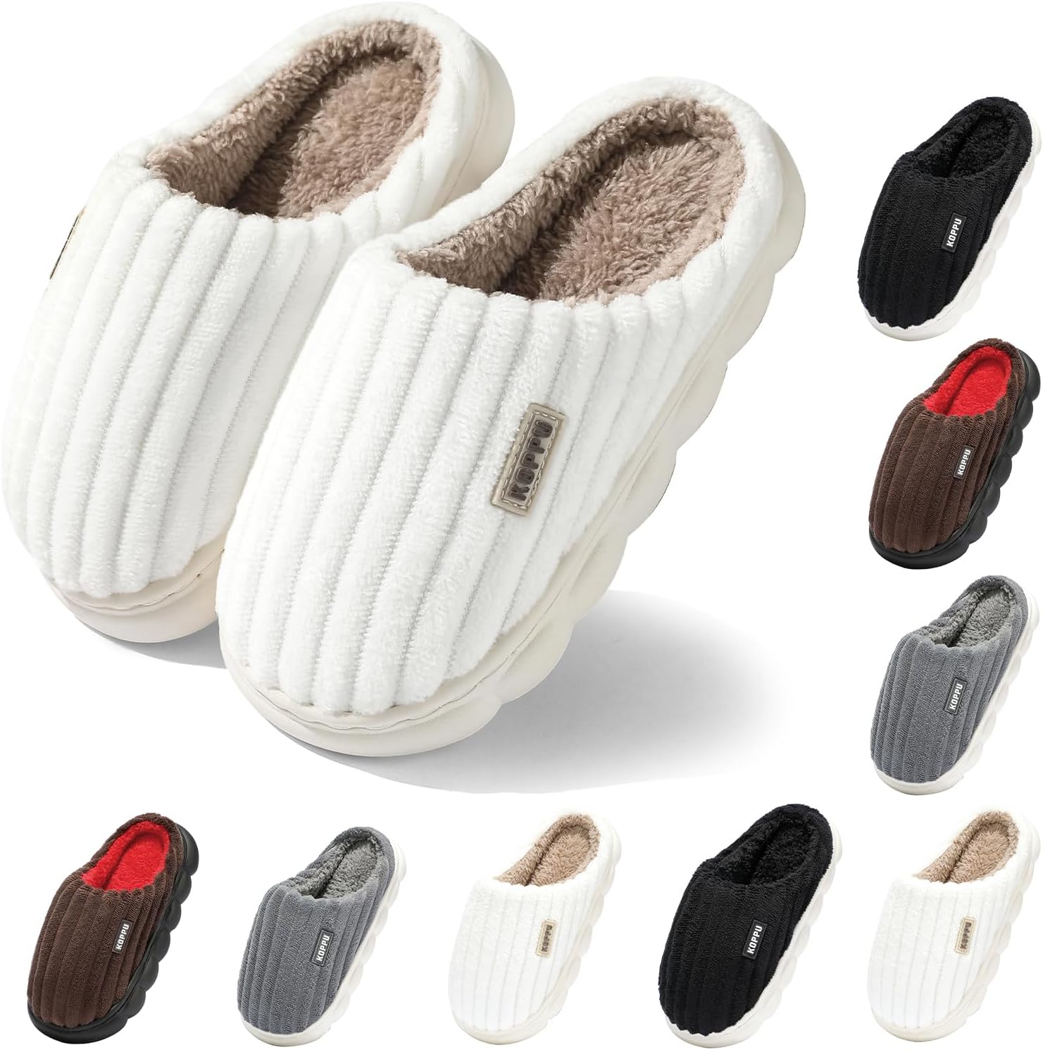koppu Kids Boys Girls Slippers Warm Soft Winter House Indoor Shoes For Toddler Little Big Kids Non Slip Lightweight Bedroom Slippers with Thick Sole - Amazon product rated Grade B