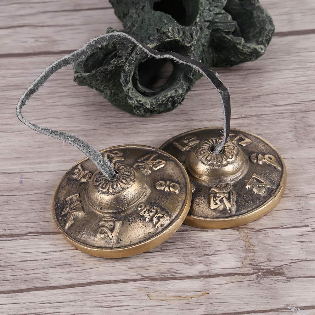 Piatti Tibetani Tingsha In Ottone - Campanelli Per Meditazione E Musica Buddhista, Artigianato Nepalese - Foto 6