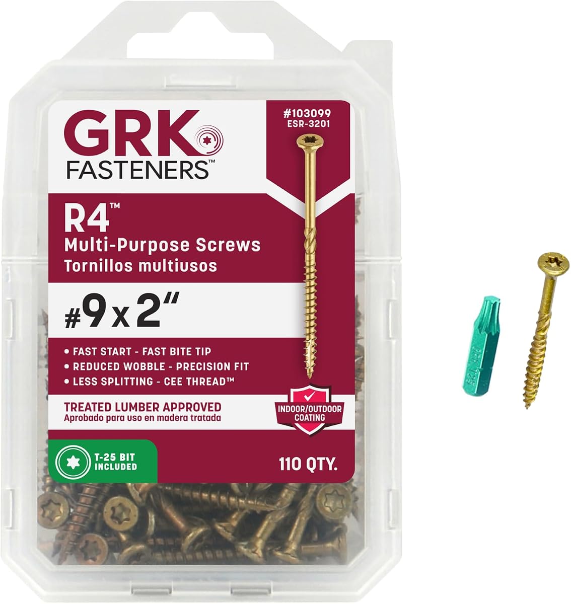 Sujetadores R4™ #9 x 2 Tornillos de armazón multiusos, 110 PIEZAS