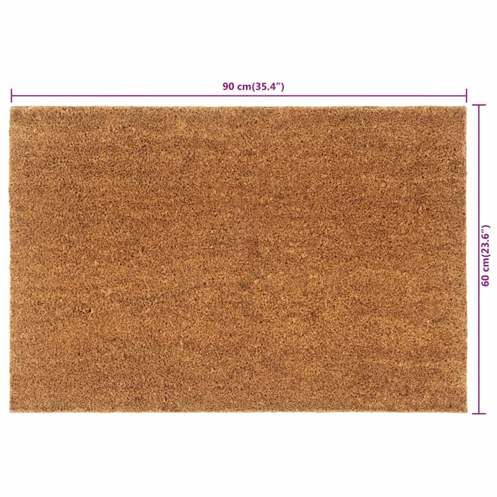 Kokosfaser Fußmatte 60x90 cm Getuftet Natur mit Rutschfester Unterseite für Eingangsbereich und Außenbereich, Langlebige Türvorleger Schmutzfangmatte für Veranda Treppenhaus