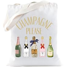 TSOTMO Champagne Please Tote Bag for Champagne Lover Food Drinking Gift Girls Night Out Tote Bag