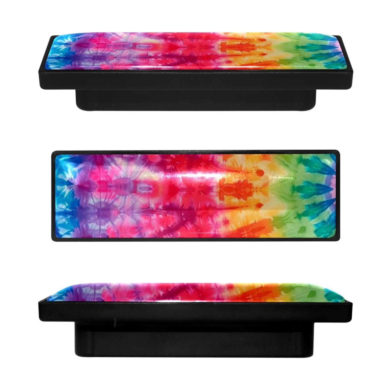 Boutons d'armoire de cuisine rectangulaires design tie-dye premium