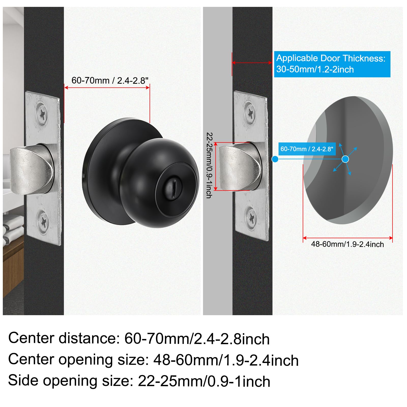 PATIKIL Key Entry Door Knobs Interior - Image 4