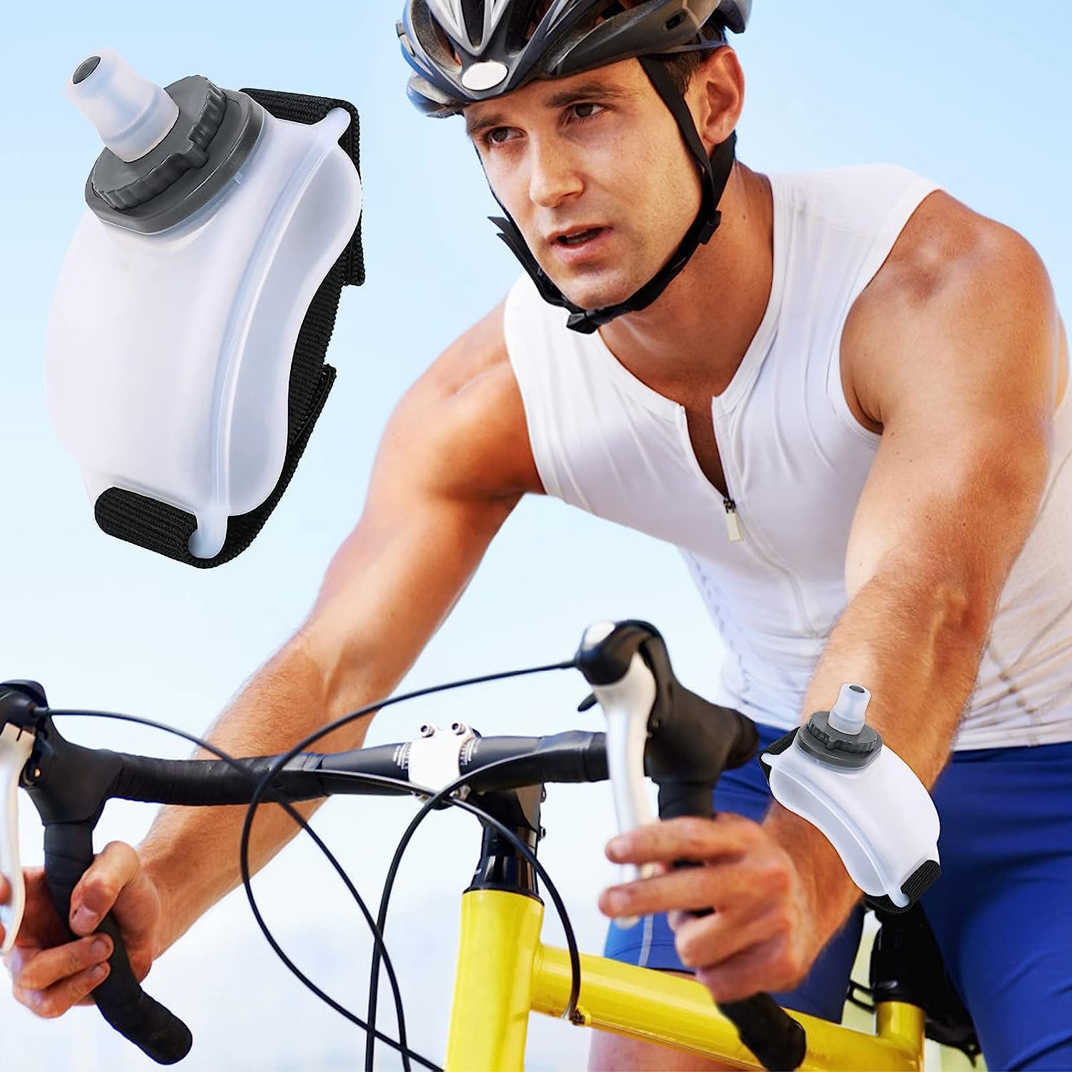 Handgelenk-Wasserflasche 200 Ml, Auslaufsicher & BPA-frei – Freihändig Für Sport, Laufen, Radfahren, Klettern, Mit Klettverschluss