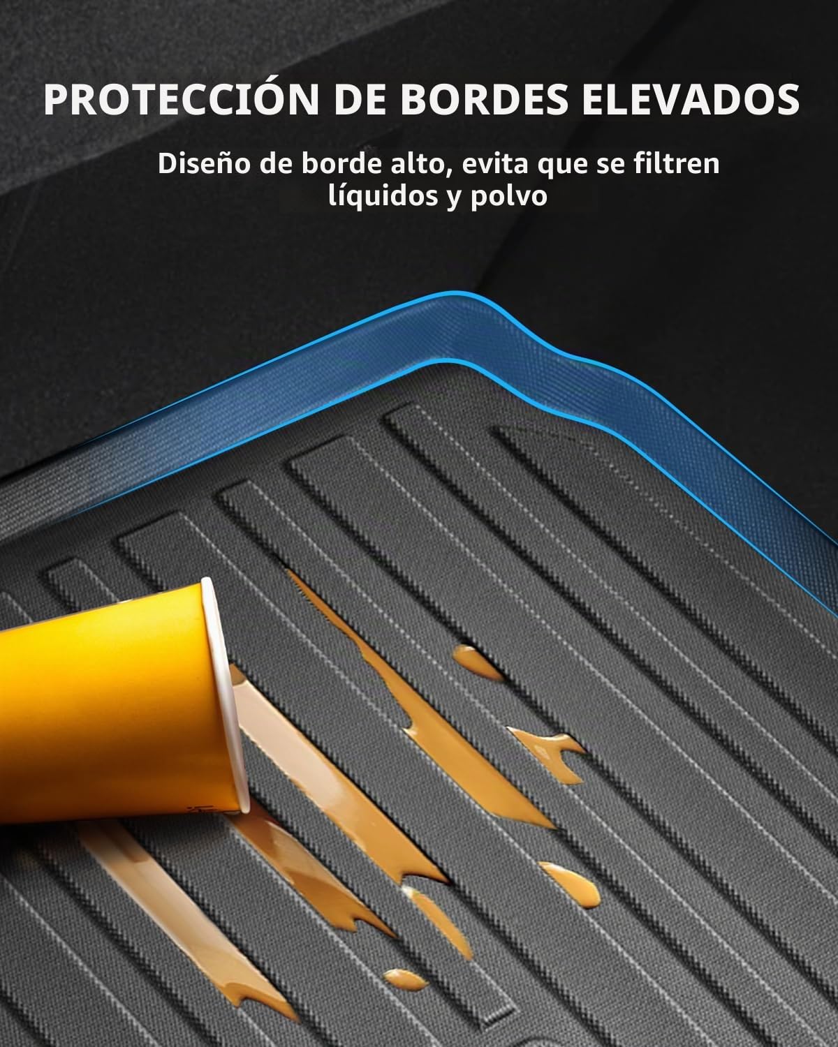 TPE Alfombrillas Maletero para Peugeot 208 E-208 2020-2025 | Alfombras Maletero Originales, Protector Maletero Antideslizantes e Impermeables, Funda Maletero con Bordes Elevados