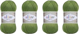 Hand Knitting Yarn 100% Microfiber Acrylic Yarn Alize Diva Silk Effect Thread Crochet Art Lace Craft Lot of 4 skeins 400gr 1532yds (210)