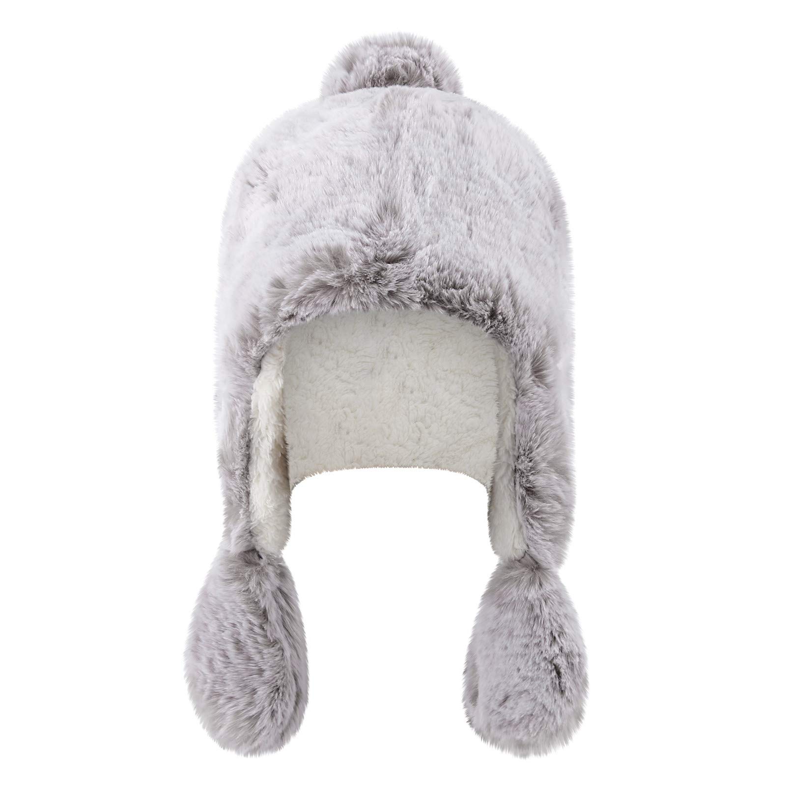 Chapeaux Trappeur d'Hiver avec Cache-Oreilles Épaissis pour Femmes Adultes Course Rose