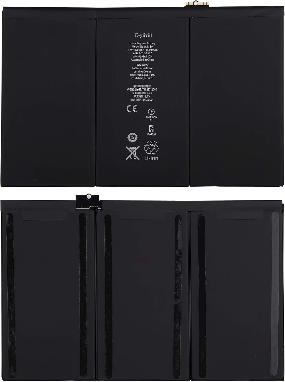 Upplus A1389 Battery Compatible for iPad 3 A1416, A1430 & iPad 4 A1458, A1459, A1460 616-0586, 616-0591, 616-0592, 616-0593 - Image 5