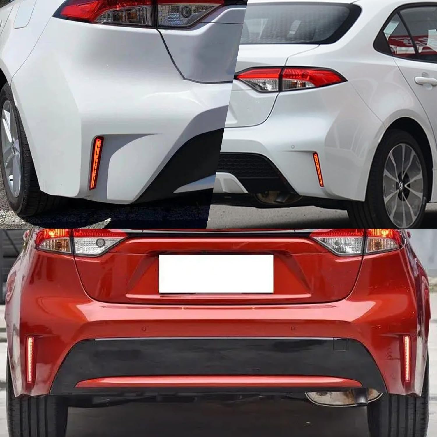 LED Rear Bumper Brake Light Kit Daytime Running Light Dynamic Sequential Turn Signal Lamps Fit for Toyota Corolla L LE XLE 2021-2023 Accessories (Smoke)