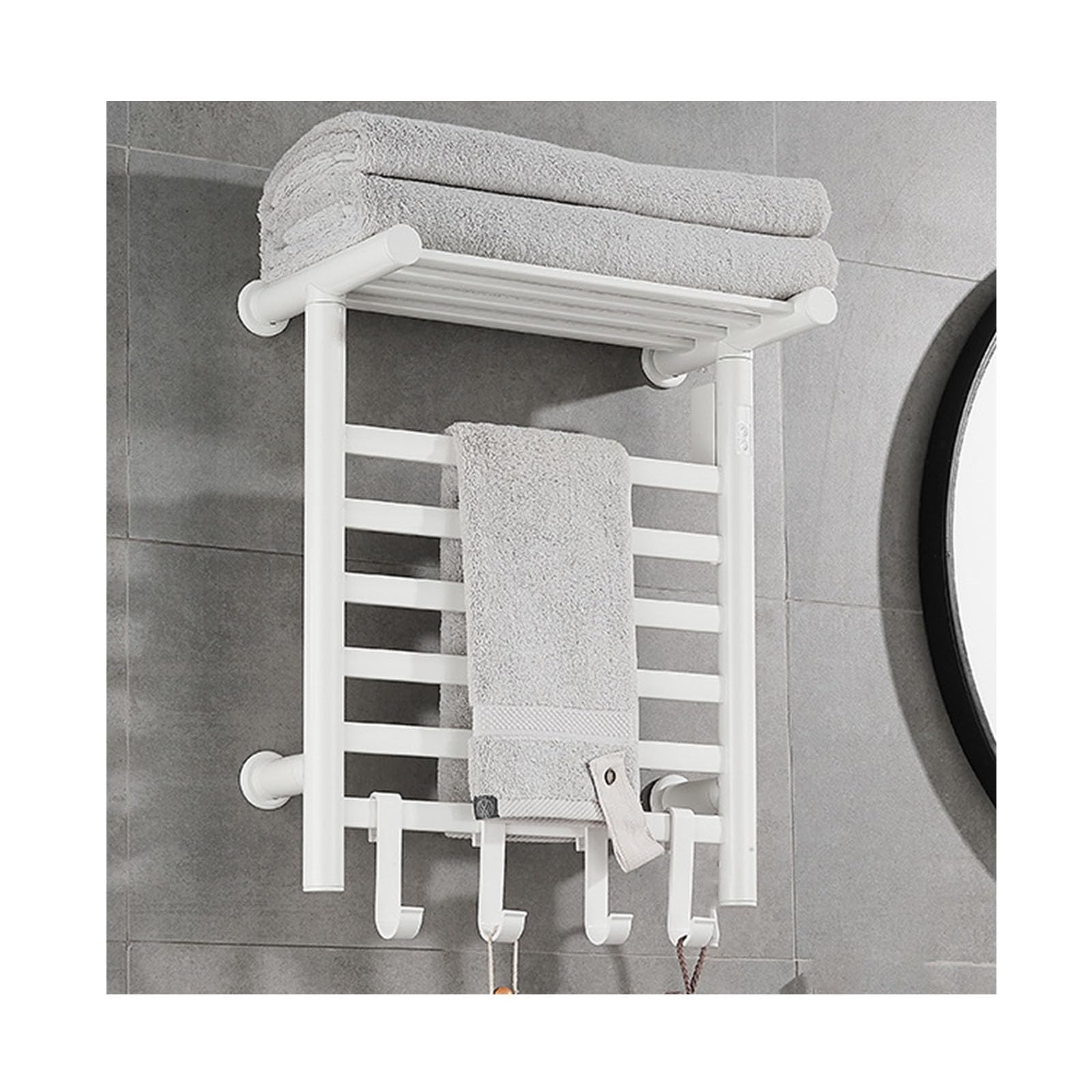 Porte-serviettes chauffant mural aluminium réglable pour supprimer l'humidité de la douche