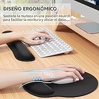 Vista 2 de KTRIO Reposamuñecas ergonómico para teclado y alfombrilla para mouse con reposamuñecas, soporte de muñeca de espuma viscoelástica para escribir