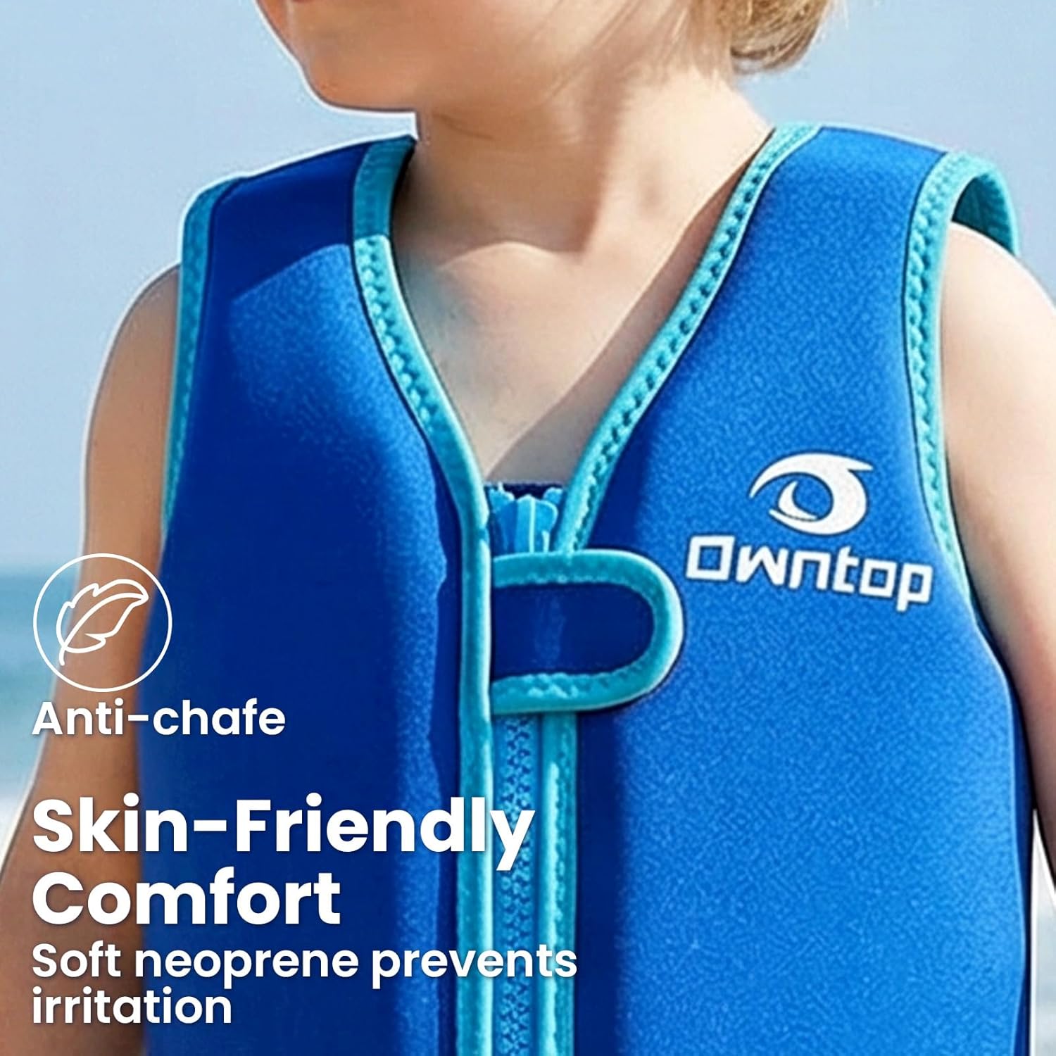 Owntop Kids Swim Vest Toddler Swim Vest with Adjustable Crotch Strap Toddler Floaties Boys Girls Buoyancy Aid for 30-40-50-60-70 Lbs Kids