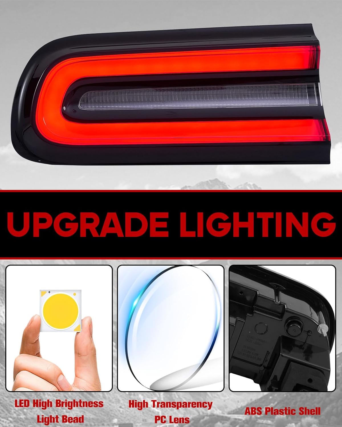 LED Tail Light for Dodge Challenger 2015-2023 Accessories, Rear Taillight Stop Brake Lamp Assembly Left Side OEM#68403954AB CH2801207