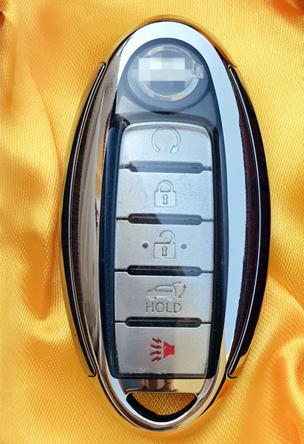 Bhuuno LIYUN Key Shell Key Cover Soft plastic key shell For Nissan Infiniti Keyless Key Remote Wood Cover Mens Womens Protective Case Key Shells Key Case 3-4-or 5-button car key (Silver)