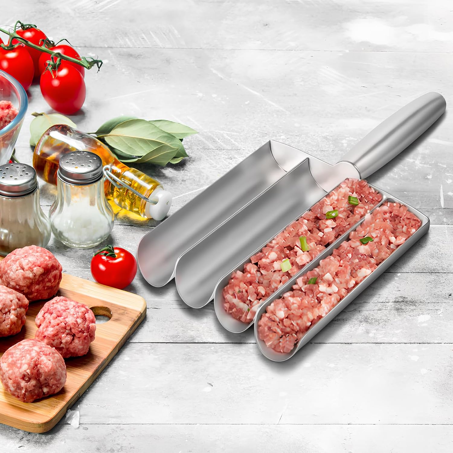 Stainless Steel Meatball Maker Non-Stick Design Manual Meatball Scoop Tool for Kitchen for Creative Cooking