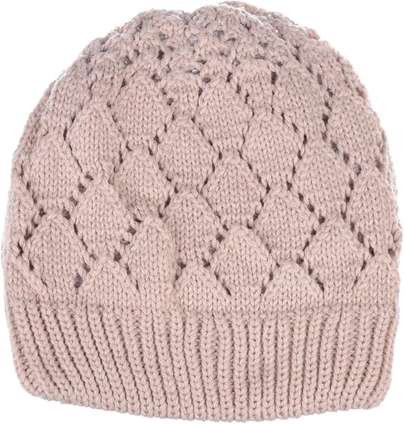 an Womens Winter Knit Beanie Hat Plush Fleece Lined Many Colors