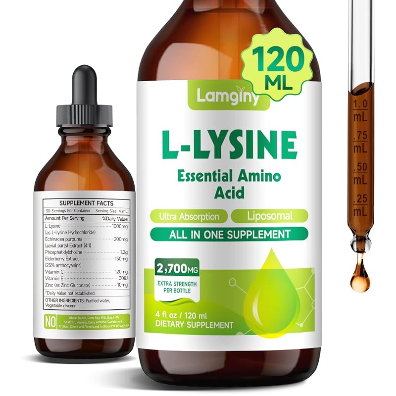 LAMGINY Suplemento de L-lisina líquida 1000 mg por porção 120 mL