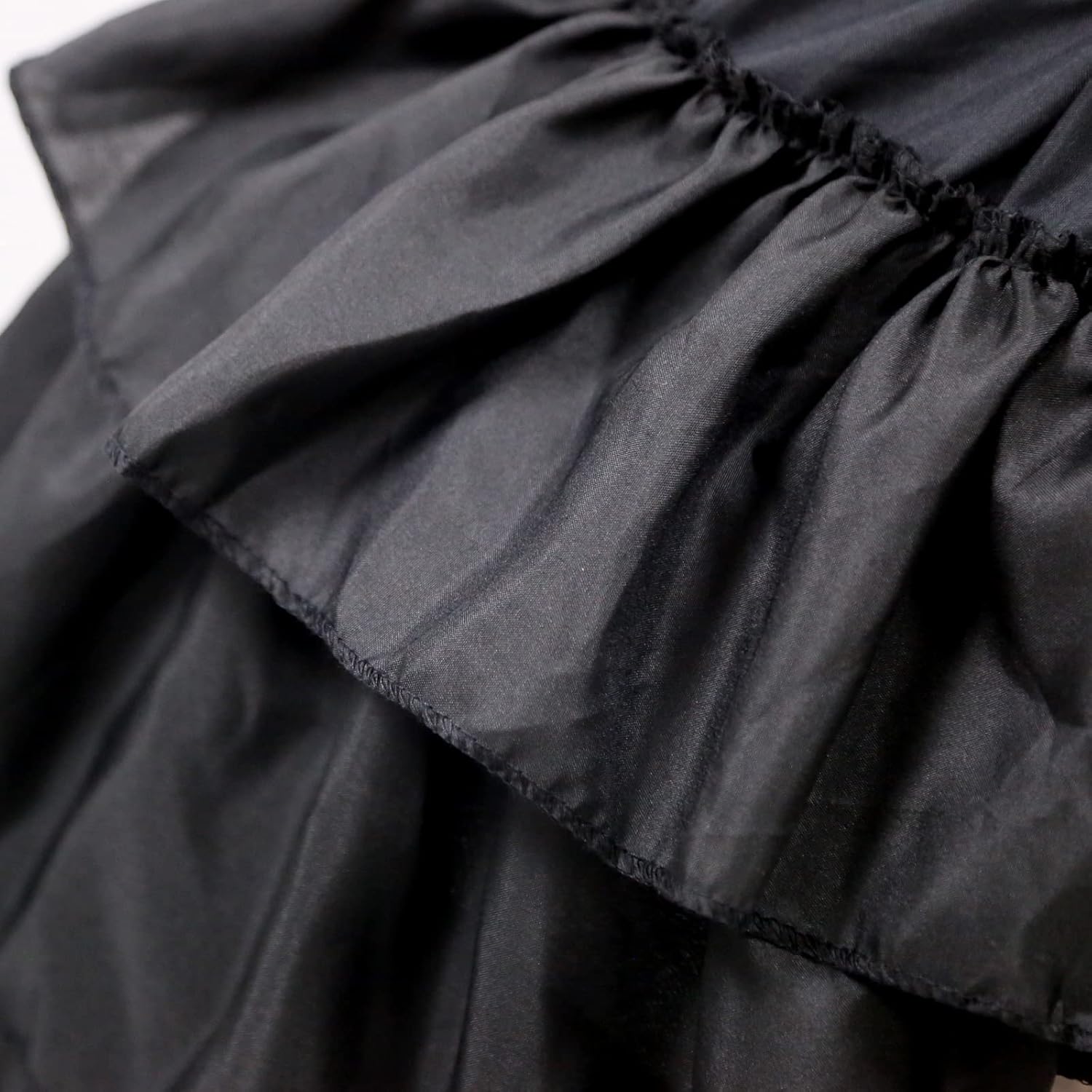 MYAYD Women's Double Side Petticoat Pannier Hoop Multilayer Ruffled Short Underskirt for Rococo Victorian Prom Dress