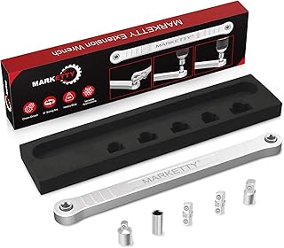 Offset Extension Wrench Impact Ready 3/8" for Tight Spaces, Wrench Extender Tool with 3/8", 1/4", 1/2" Square Drive Adapters and 1/4" Socket,Easy to Use,Speed Professional Offset Extension Wrench