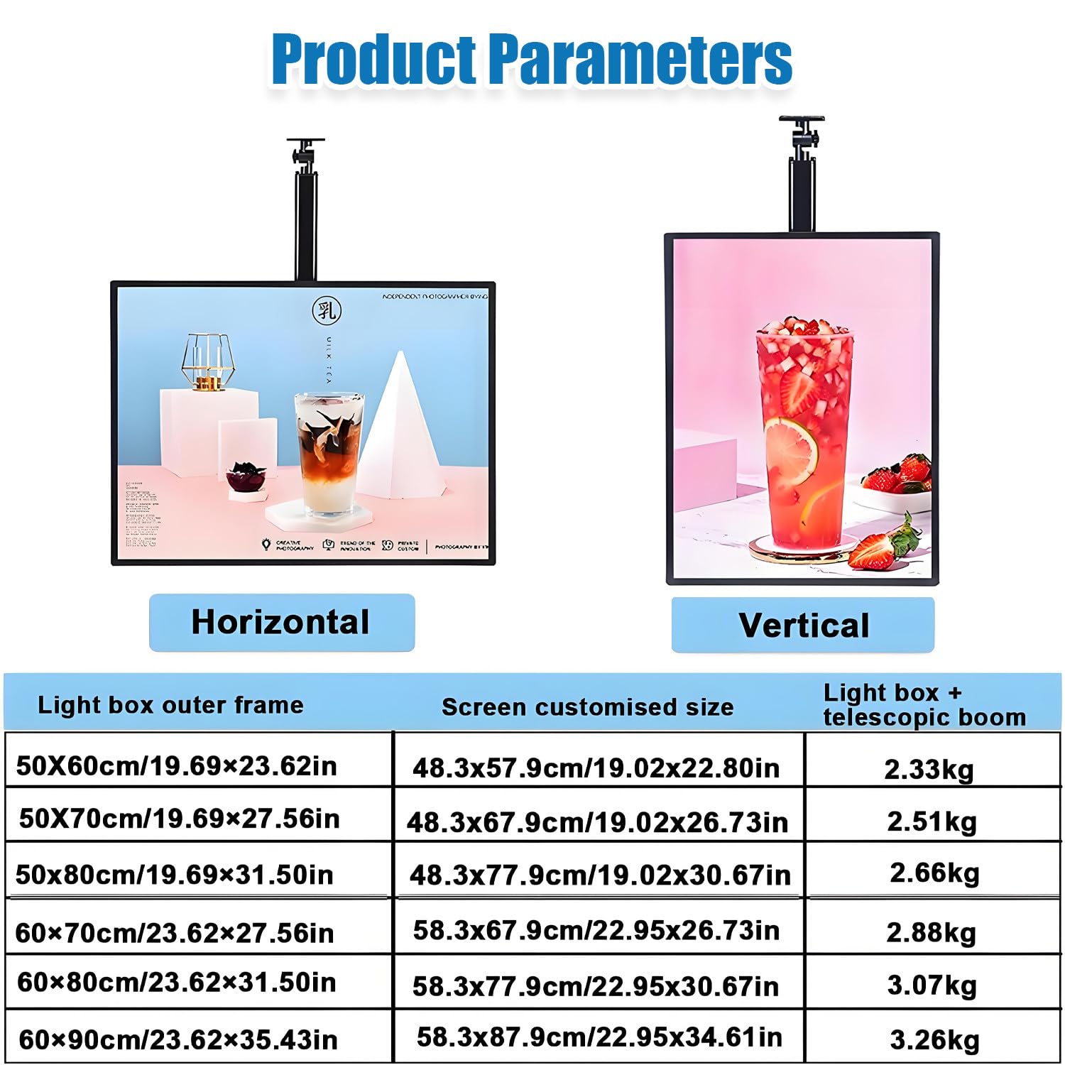Tablero de menú retroiluminado LED con marco ultrafino, letrero iluminado para restaurantes, tiendas y cafeterías