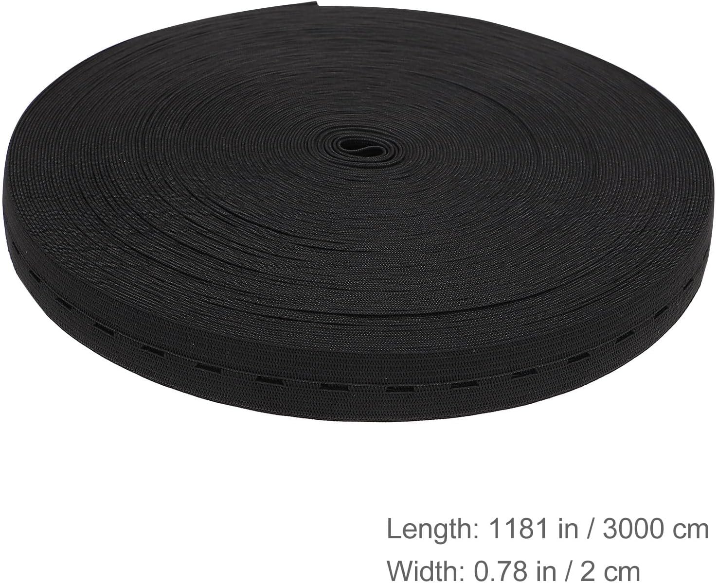 1 Roll Buttonhole Elastic Band for Sewing and DIY Waistbands High Stretch Polyester Knit Band Suitable for Belts and Cloth Making with Sturdy Buttonholes