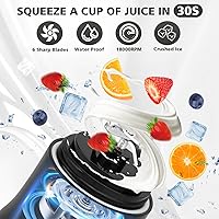 Vista 4 de Licuadora Portátil con Estuche de Transporte Aislado y Libro de Recetas - Licuadora Personal Recargable USB-C de 20 OZ para Batidos y Bebidas