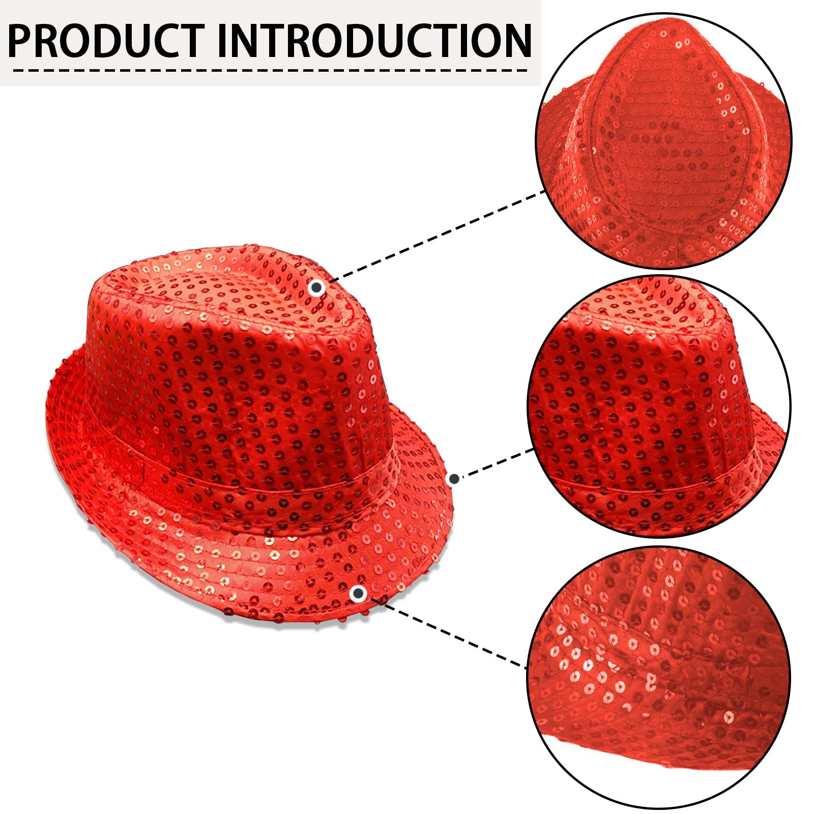 AWAVM Costume Hat for Boy Girls Western Jazz Dance Hat Red, S-L - Image 3