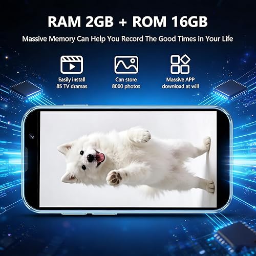 Miniatura 3 de Mini teléfono A15, mini teléfono inteligente desbloqueado con pantalla táctil HD de 3.0 pulgadas, pequeño teléfono celular Android, 2GB+16GB+tarjeta