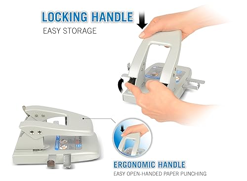 Miniatura 3 de Carl Carl 62040 - Perforadora de dos agujeros hc-240 de capacidad para 40 hojas, diámetro 932, agujeros, plateado, metálico