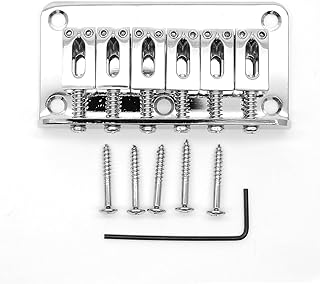 78mm Fixed Hardtail Bridge for 6 String Fender Strat Tele Electric Guitar (Chrome)