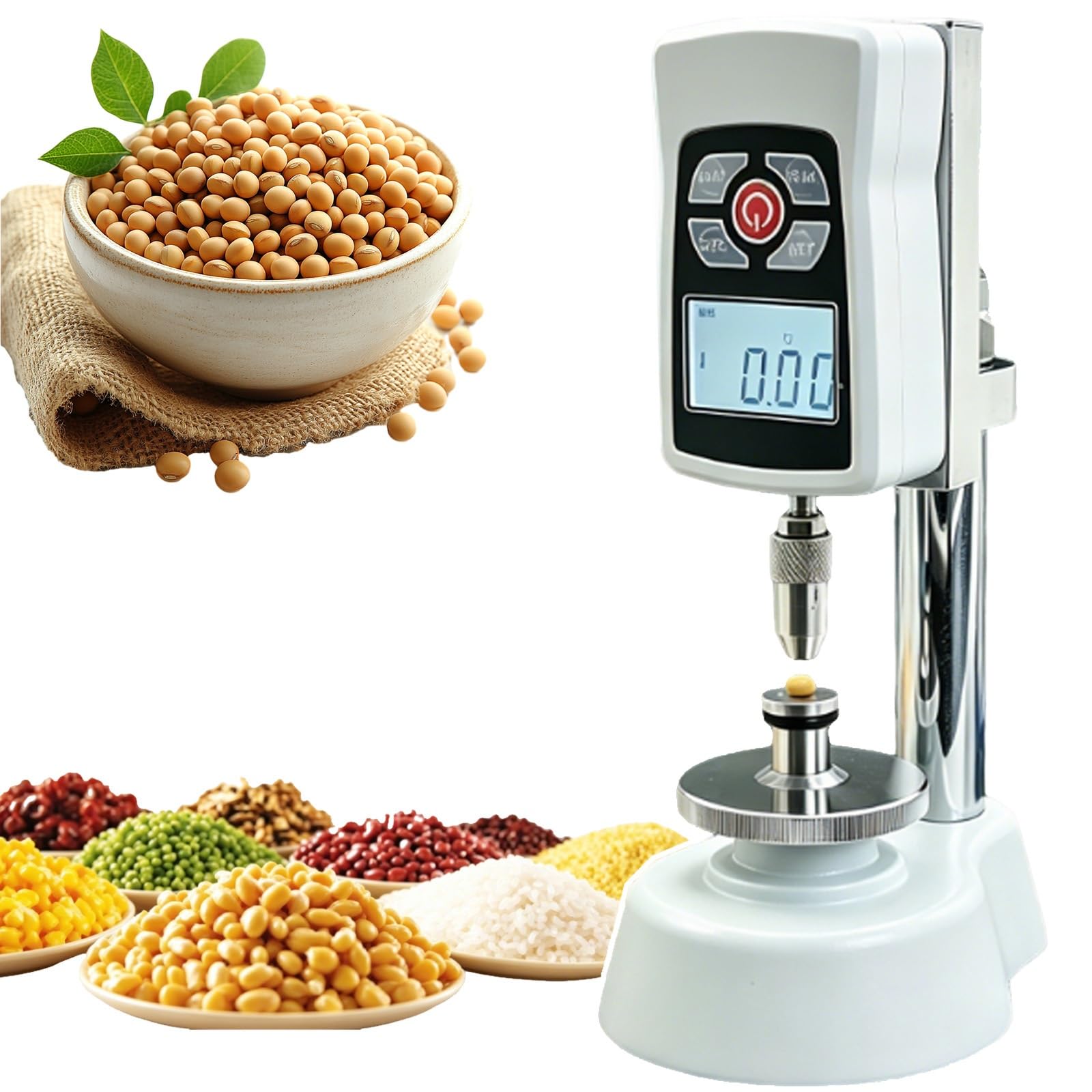 Probador digital de dureza de grano con pantalla LCD y precisión de ±2% para laboratorios