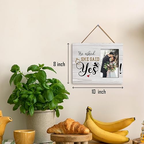 Miniatura 5 de HIWX Marco de fotos de compromiso She Said Yes, She Said Yes Decor, marcos de fotos de compromiso, regalos de boda de compromiso, marco de fotos de