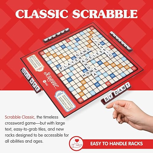 Miniatura 6 de Joy for All Juegos de palabras para personas mayores, Scrabble y bingo clásicos, fáciles de leer y agarrar, juegos de mesa para adultos mayores,