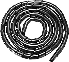 GTIWUNG 5 Metres 16 mm Spiral Cable Organizer, Protector Cable for Pets Rodents, Helicoidal Office Tape, Flexible Spiral Tube, Spiral Bound Stereo Antenna Cable Bundling Cable, Black